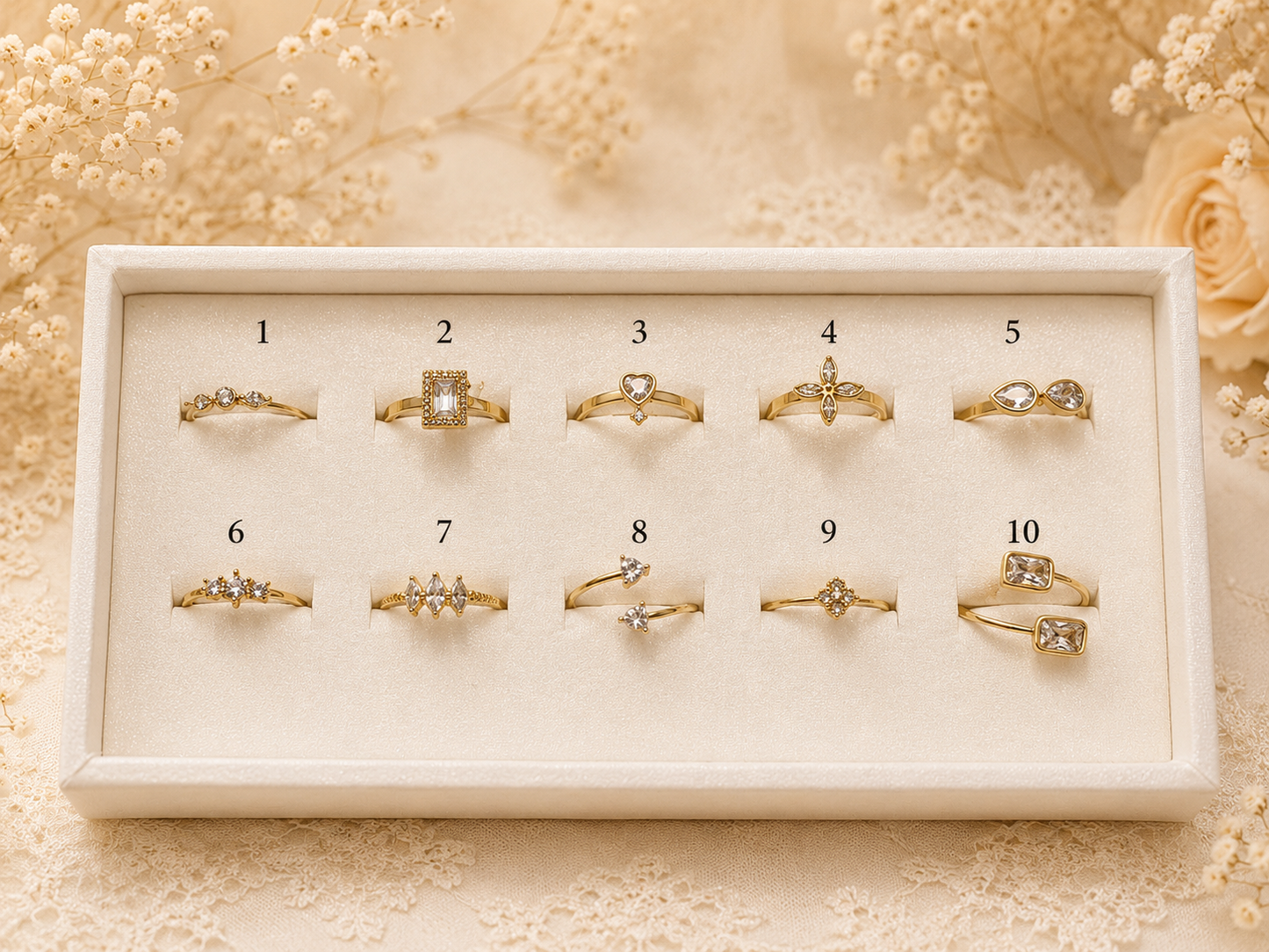 Bague réglable (clique sur ton numéro)