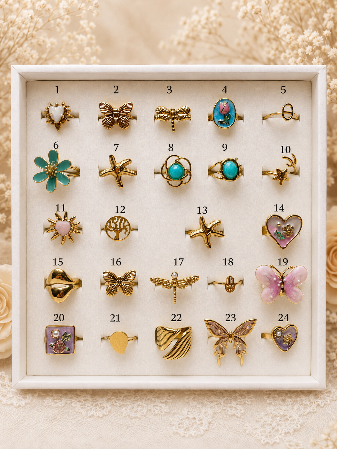 Bague réglable (clique sur ton numéro).