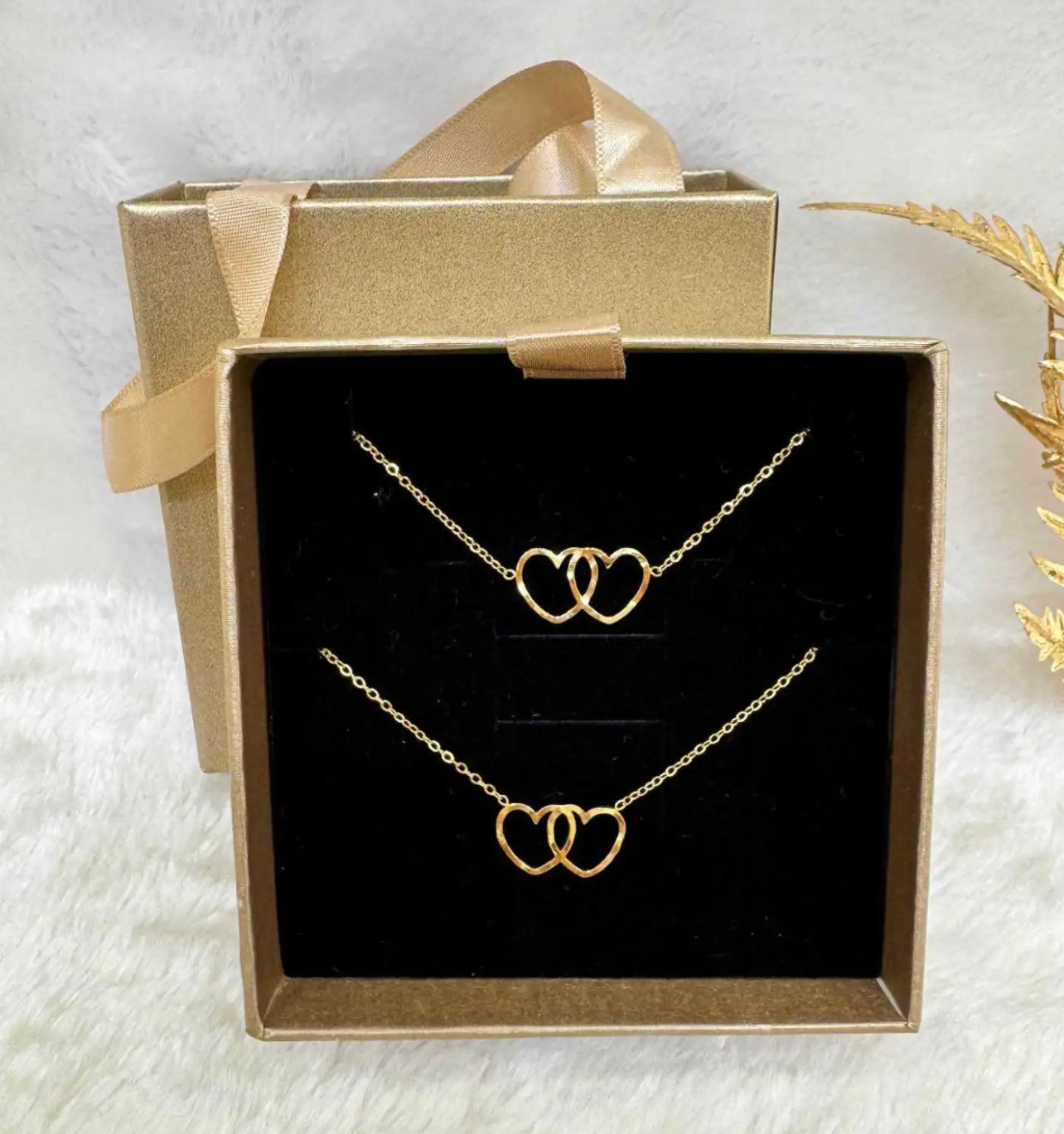 Coffret Noël Acier Inoxydable Argenté ou Doré (Collier+Bracelet)