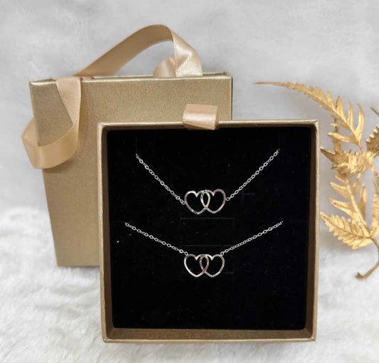 Coffret Noël Acier Inoxydable Argenté ou Doré (Collier+Bracelet)