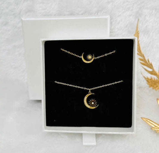 Coffret Noël Acier Inoxydable Argenté ou Doré (Collier+Bracelet)