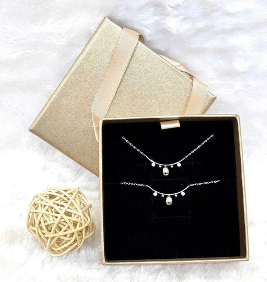 Coffret Noël Acier Inoxydable Argenté ou Doré (Collier+Bracelet)