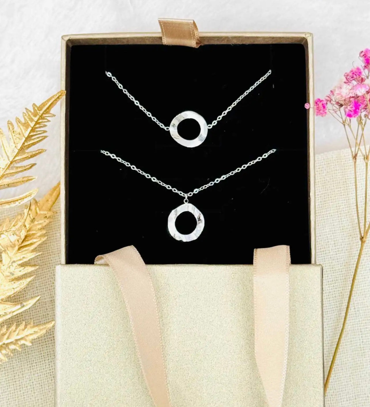 Coffret Noël Acier Inoxydable Argenté ou Doré (Collier+Bracelet)
