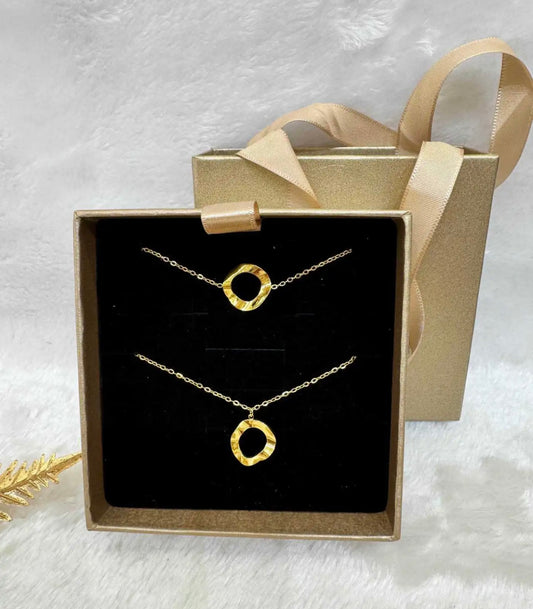 Coffret Noël Acier Inoxydable Argenté ou Doré (Collier+Bracelet)