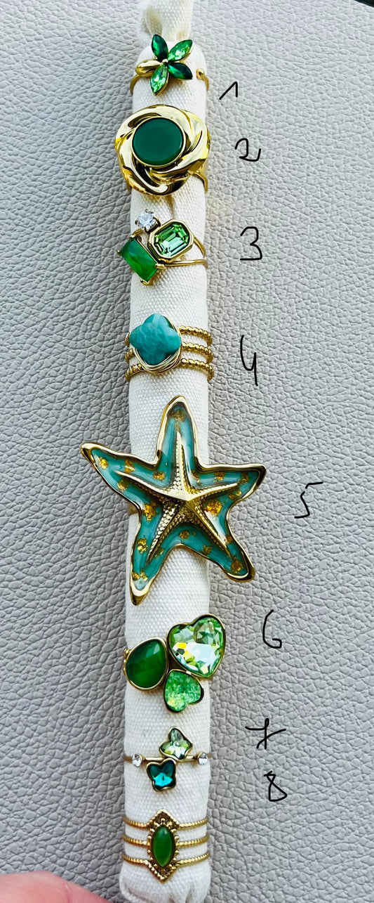 Présentoir Bagues Réglables VERT Clique sur ton N°